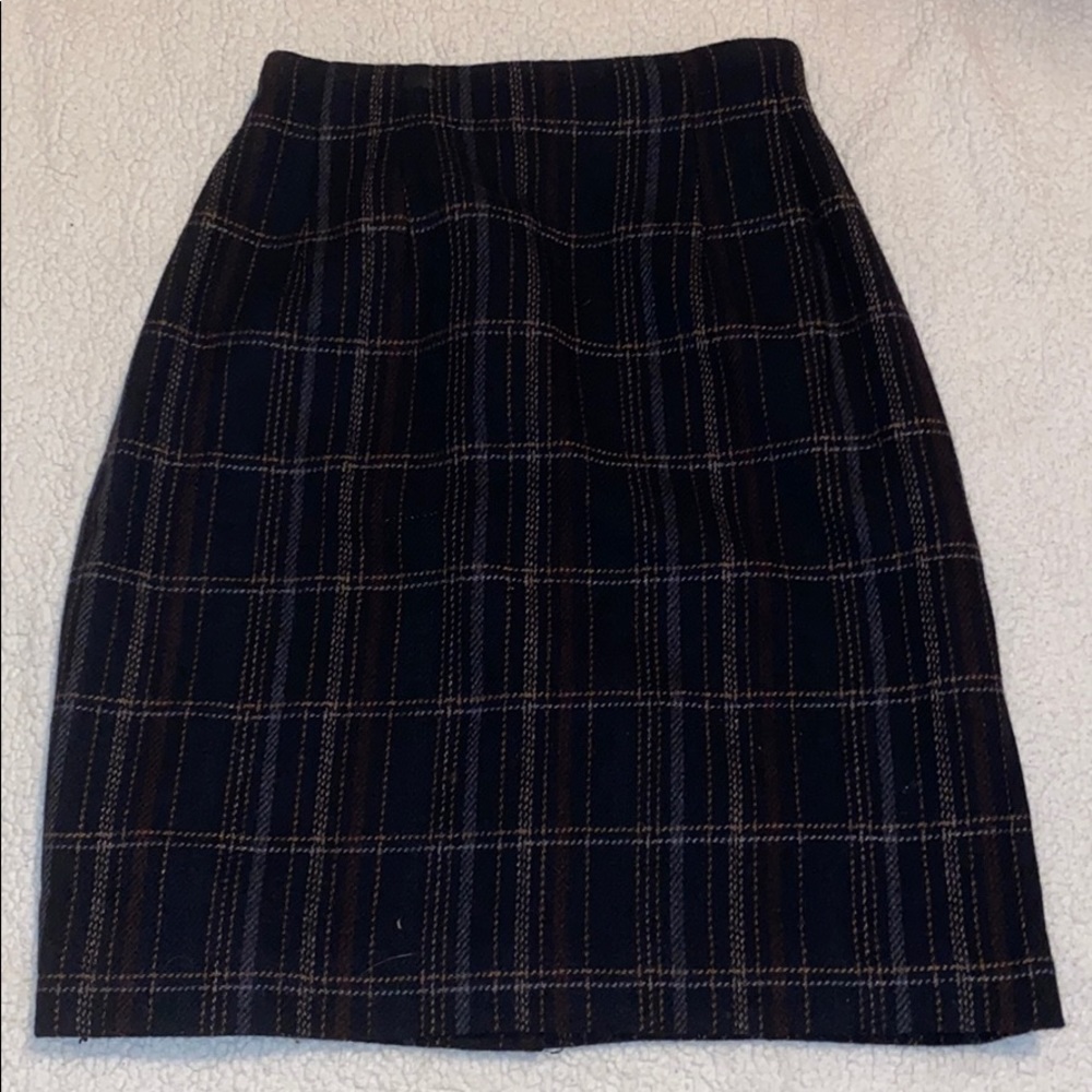 Adolfo Plaid Skirt